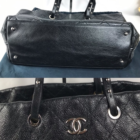GORGEOUS 💎ZIPPER QUILTED CHANEL 💎TOTE LEATHER - Picture 12 of 13